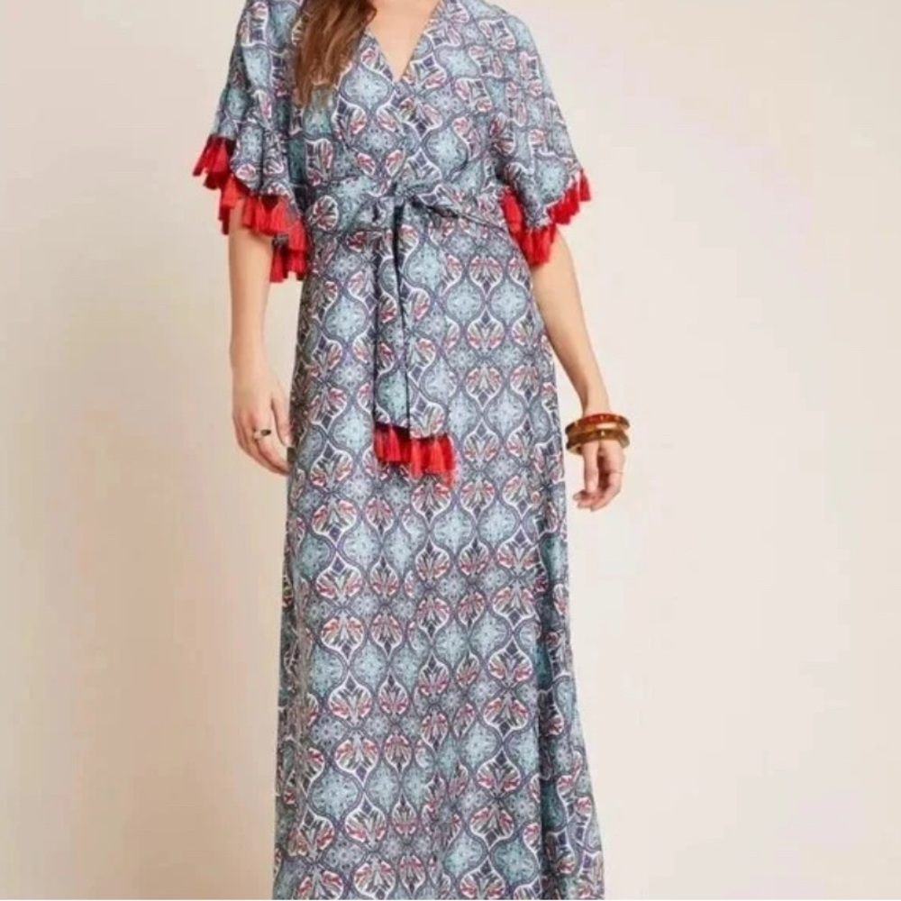 Sachin & Babi Red Tassel Maxi Dress, Size 0/ XS